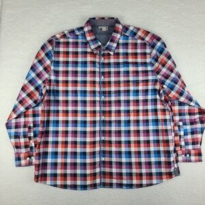 Carbon 2 Cobalt Shirt Mens 2XL XXL Multi Color Check Plaid Dress‎ Button Up